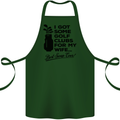 Golf Clubs for My Wife Gofing Golfer Funny Cotton Apron 100% Organic Forest Green