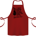 Golf Clubs for My Wife Gofing Golfer Funny Cotton Apron 100% Organic Maroon