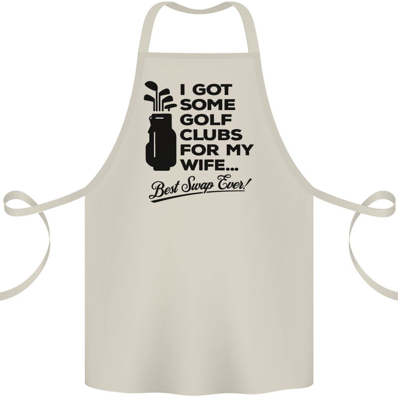 Golf Clubs for My Wife Gofing Golfer Funny Cotton Apron 100% Organic Natural