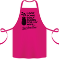 Golf Clubs for My Wife Gofing Golfer Funny Cotton Apron 100% Organic Pink