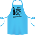 Golf Clubs for My Wife Gofing Golfer Funny Cotton Apron 100% Organic Turquoise