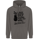 Golf Clubs for My Wife Gofing Golfer Funny Mens 80% Cotton Hoodie Charcoal