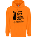 Golf Clubs for My Wife Gofing Golfer Funny Mens 80% Cotton Hoodie Orange