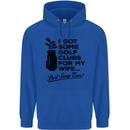 Golf Clubs for My Wife Gofing Golfer Funny Mens 80% Cotton Hoodie Royal Blue