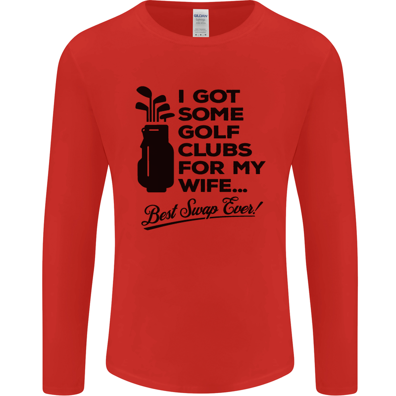 Golf Clubs for My Wife Gofing Golfer Funny Mens Long Sleeve T-Shirt Red