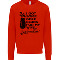Golf Clubs for My Wife Gofing Golfer Funny Mens Sweatshirt Jumper Bright Red