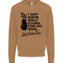 Golf Clubs for My Wife Gofing Golfer Funny Mens Sweatshirt Jumper Caramel Latte