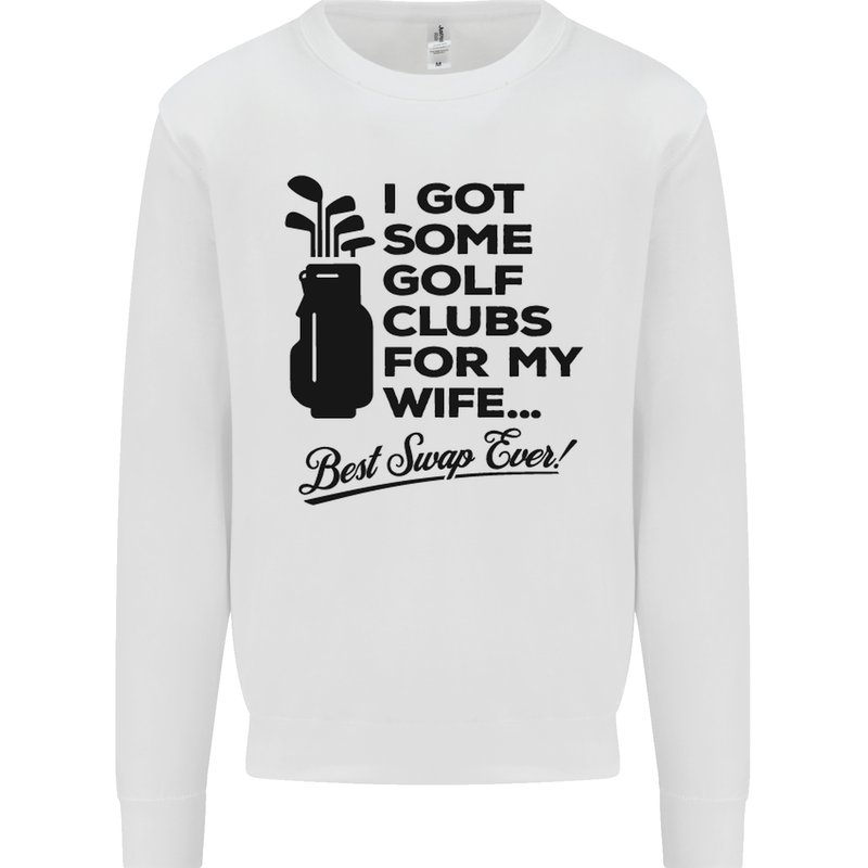Golf Clubs for My Wife Gofing Golfer Funny Mens Sweatshirt Jumper White