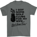 Golf Clubs for My Wife Gofing Golfer Funny Mens T-Shirt Cotton Gildan Charcoal