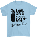 Golf Clubs for My Wife Gofing Golfer Funny Mens T-Shirt Cotton Gildan Light Blue