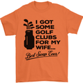 Golf Clubs for My Wife Gofing Golfer Funny Mens T-Shirt Cotton Gildan Orange