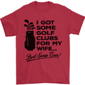 Golf Clubs for My Wife Gofing Golfer Funny Mens T-Shirt Cotton Gildan Red