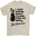 Golf Clubs for My Wife Gofing Golfer Funny Mens T-Shirt Cotton Gildan Sand