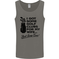 Golf Clubs for My Wife Gofing Golfer Funny Mens Vest Tank Top Charcoal