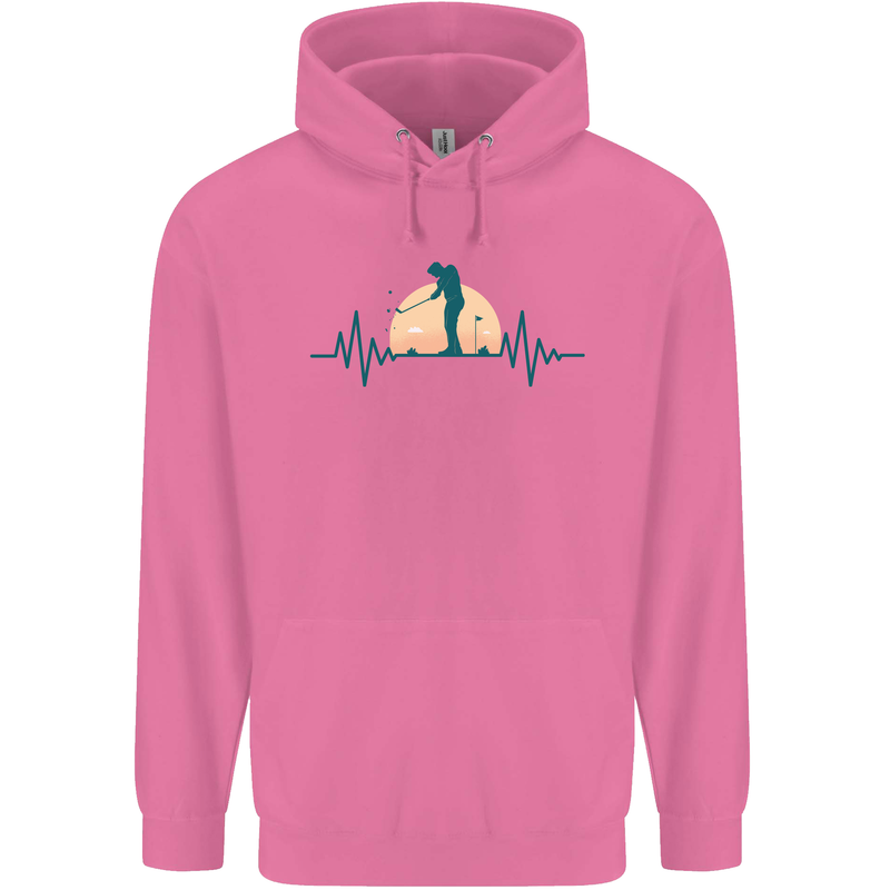 Golf Heartbeat Pulse Childrens Kids Hoodie Azalea