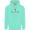 Golf Heartbeat Pulse Childrens Kids Hoodie Peppermint