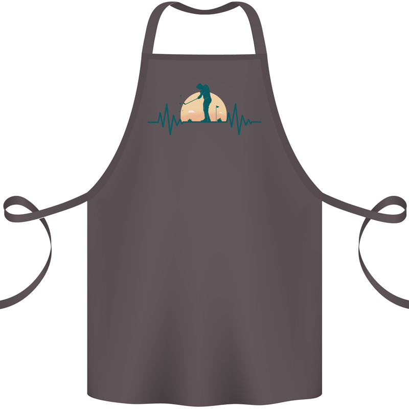 Golf Heartbeat Pulse Cotton Apron 100% Organic Dark Grey