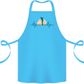 Golf Heartbeat Pulse Cotton Apron 100% Organic Turquoise