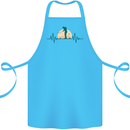 Golf Heartbeat Pulse Cotton Apron 100% Organic Turquoise