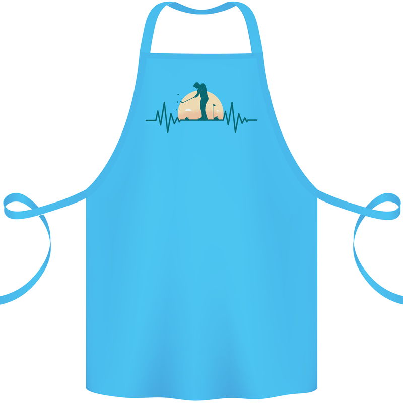 Golf Heartbeat Pulse Cotton Apron 100% Organic Turquoise