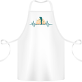 Golf Heartbeat Pulse Cotton Apron 100% Organic White
