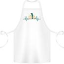 Golf Heartbeat Pulse Cotton Apron 100% Organic White