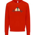 Golf Heartbeat Pulse Kids Sweatshirt Jumper Bright Red