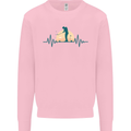 Golf Heartbeat Pulse Kids Sweatshirt Jumper Light Pink