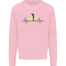 Golf Heartbeat Pulse Kids Sweatshirt Jumper Light Pink