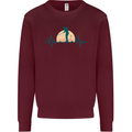 Golf Heartbeat Pulse Kids Sweatshirt Jumper Maroon