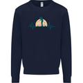 Golf Heartbeat Pulse Kids Sweatshirt Jumper Navy Blue