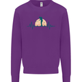 Golf Heartbeat Pulse Kids Sweatshirt Jumper Purple