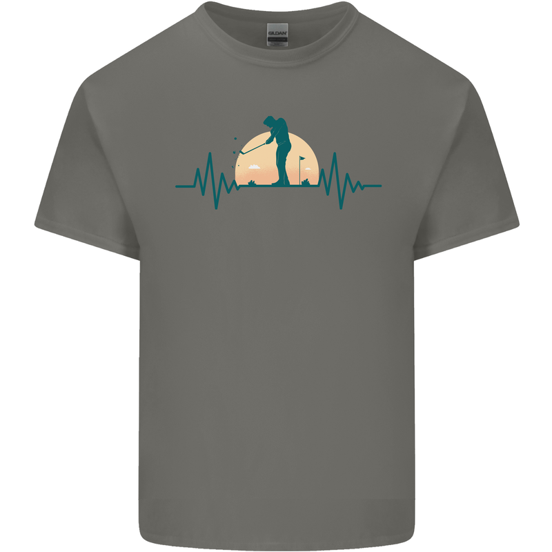 Golf Heartbeat Pulse Kids T-Shirt Childrens Charcoal
