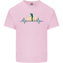 Golf Heartbeat Pulse Kids T-Shirt Childrens Light Pink