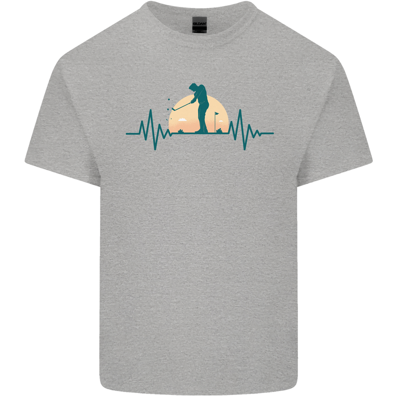 Golf Heartbeat Pulse Kids T-Shirt Childrens Sports Grey