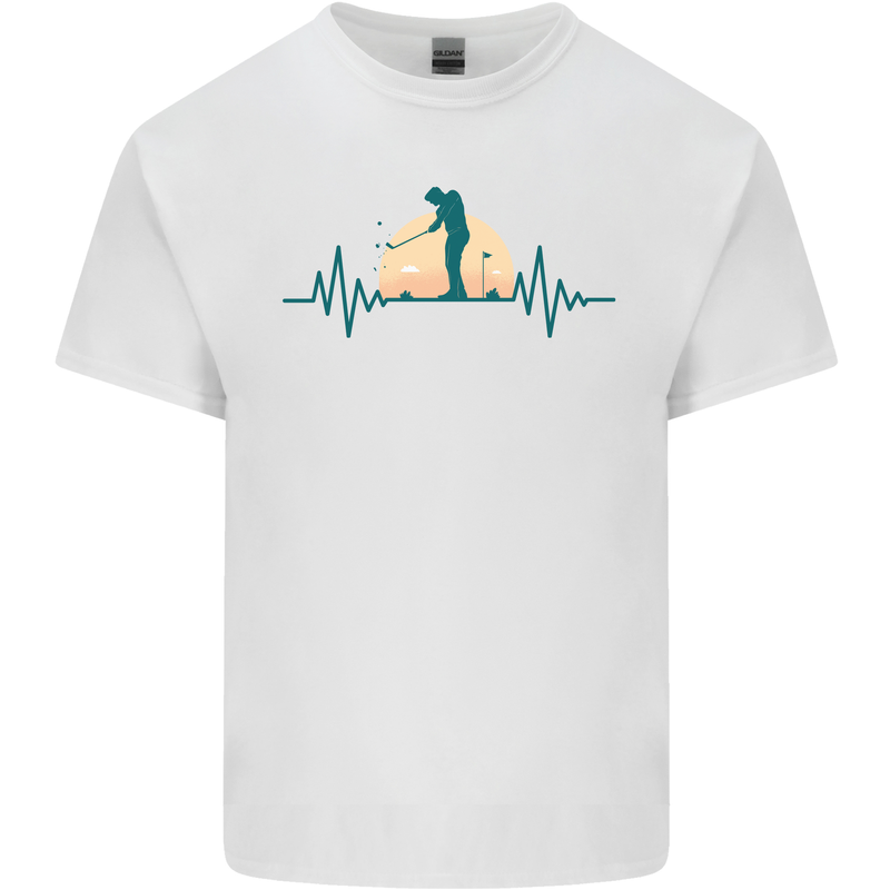 Golf Heartbeat Pulse Kids T-Shirt Childrens White