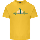 Golf Heartbeat Pulse Kids T-Shirt Childrens Yellow