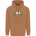 Golf Heartbeat Pulse Mens 80% Cotton Hoodie Caramel Latte