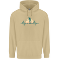 Golf Heartbeat Pulse Mens 80% Cotton Hoodie Sand