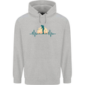 Golf Heartbeat Pulse Mens 80% Cotton Hoodie Sports Grey
