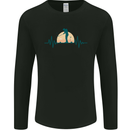 Golf Heartbeat Pulse Mens Long Sleeve T-Shirt Black