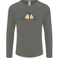 Golf Heartbeat Pulse Mens Long Sleeve T-Shirt Charcoal