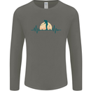 Golf Heartbeat Pulse Mens Long Sleeve T-Shirt Charcoal