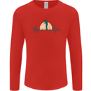 Golf Heartbeat Pulse Mens Long Sleeve T-Shirt Red
