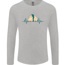 Golf Heartbeat Pulse Mens Long Sleeve T-Shirt Sports Grey