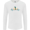 Golf Heartbeat Pulse Mens Long Sleeve T-Shirt White