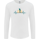 Golf Heartbeat Pulse Mens Long Sleeve T-Shirt White