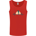Golf Heartbeat Pulse Mens Vest Tank Top Red