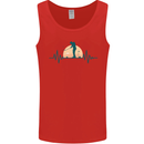 Golf Heartbeat Pulse Mens Vest Tank Top Red