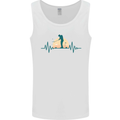 Golf Heartbeat Pulse Mens Vest Tank Top White